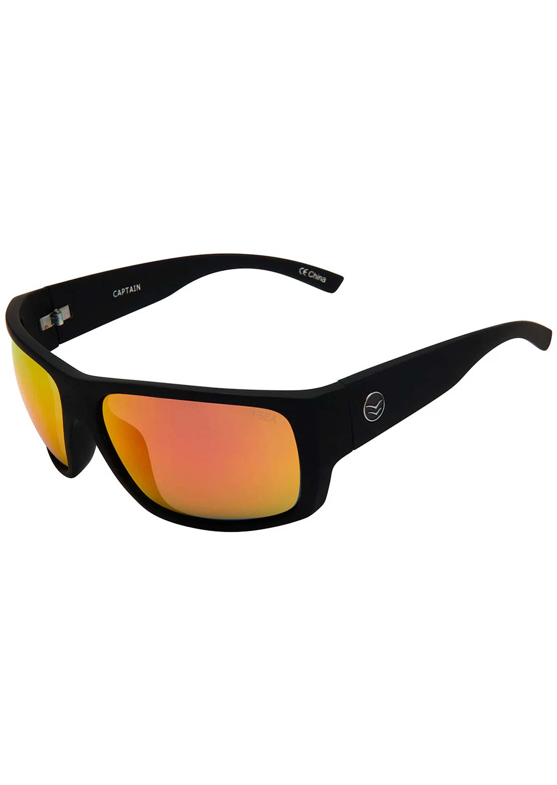 I-SEA Men's Captain Sunglasses Black/Red Mirror Polarized