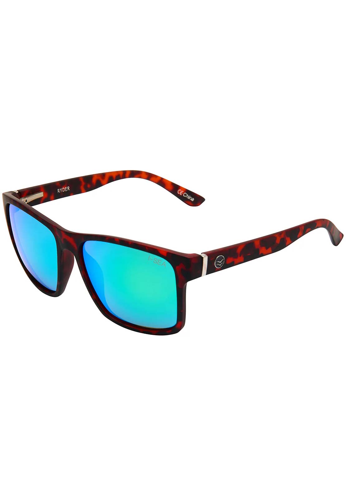 I-SEA Men's Ryder Sunglasses Tort/Green Mirror Polarized