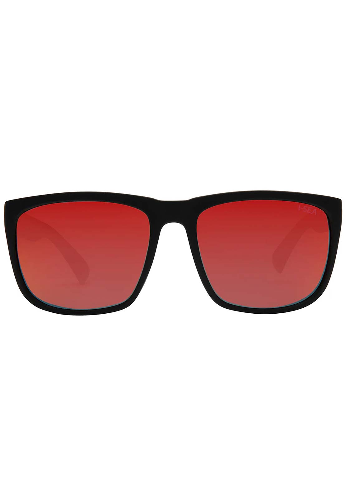 I-SEA Men's Wyatt Sunglasses Black/Red Mirror Polarized