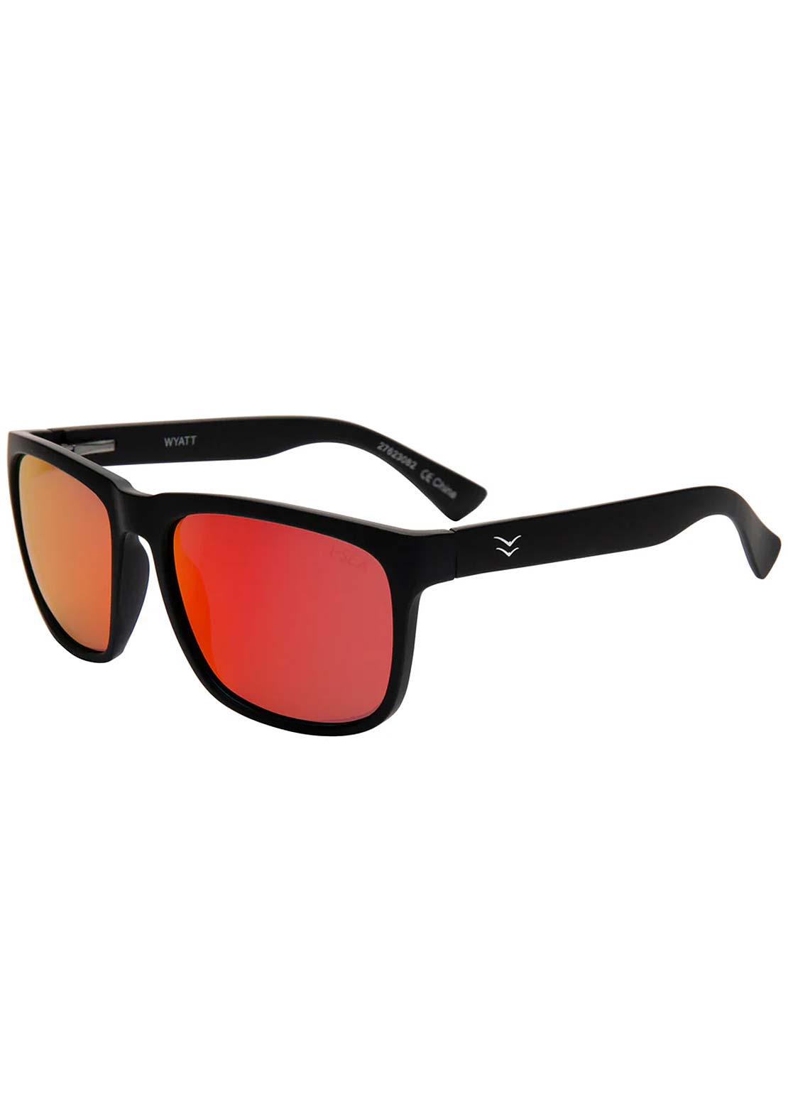 I-SEA Men's Wyatt Sunglasses Black/Red Mirror Polarized
