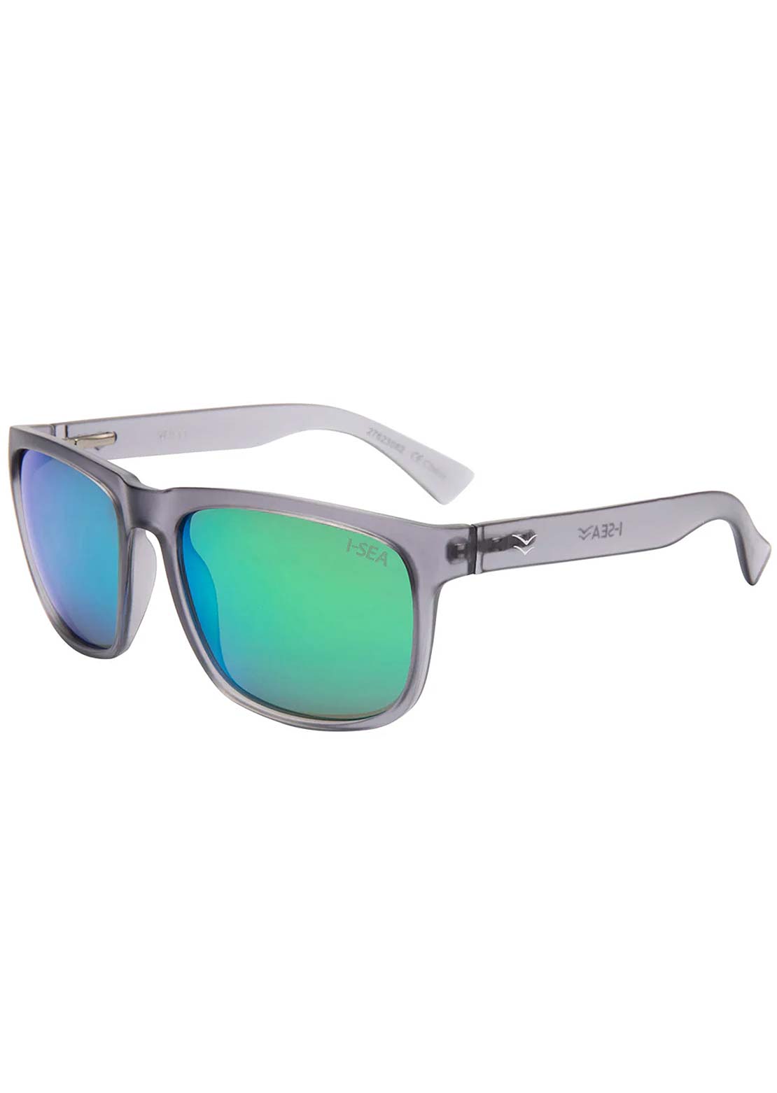 I-SEA Men's Wyatt Sunglasses Grey/Green Mirror Polarized