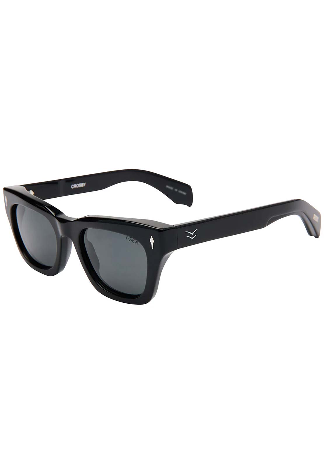 I-SEA Women's Crosby Sunglasses Black Acetate/Smoke Polarized
