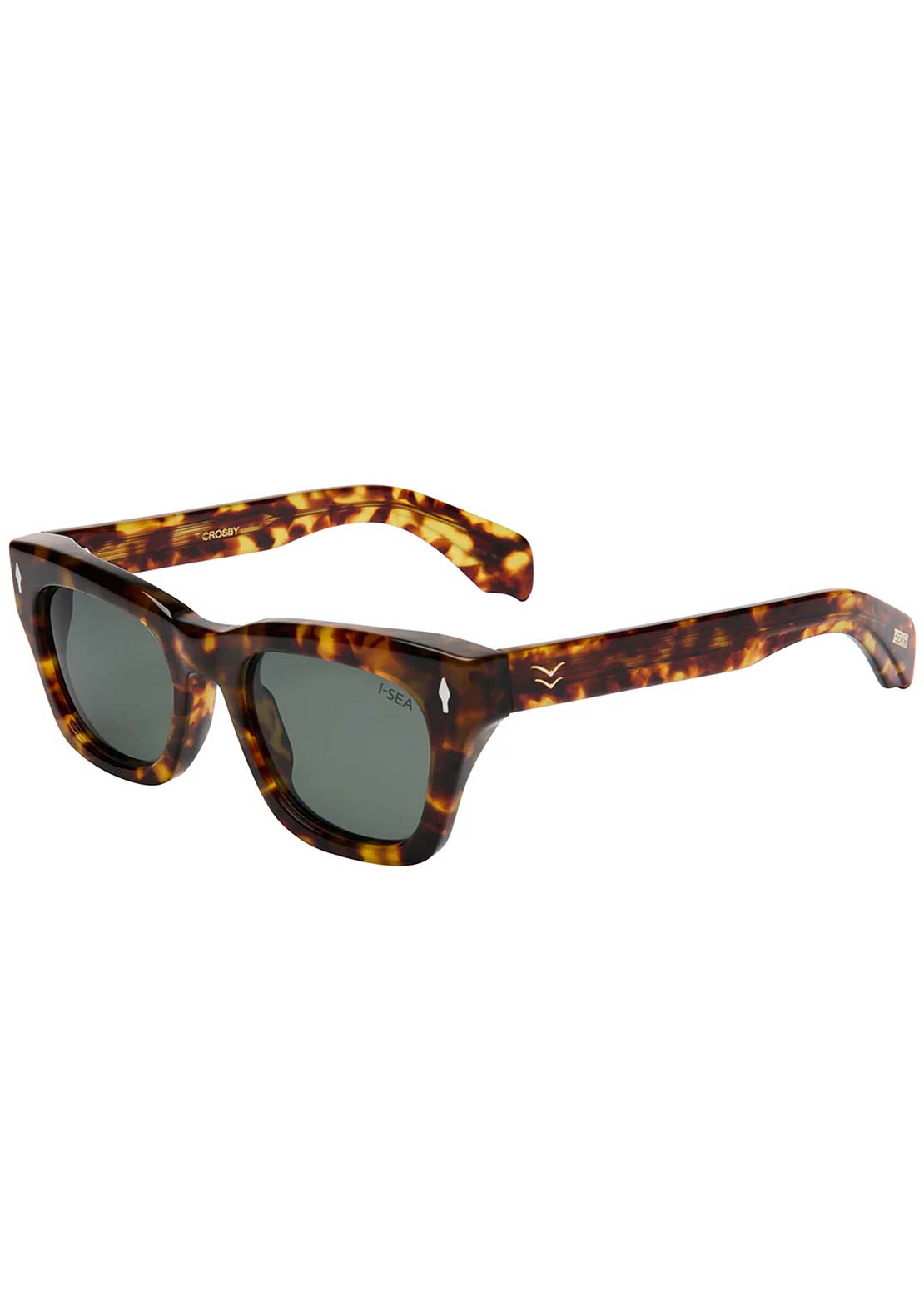 I-SEA Women's Crosby Sunglasses Tort Acetate/Green Polarized
