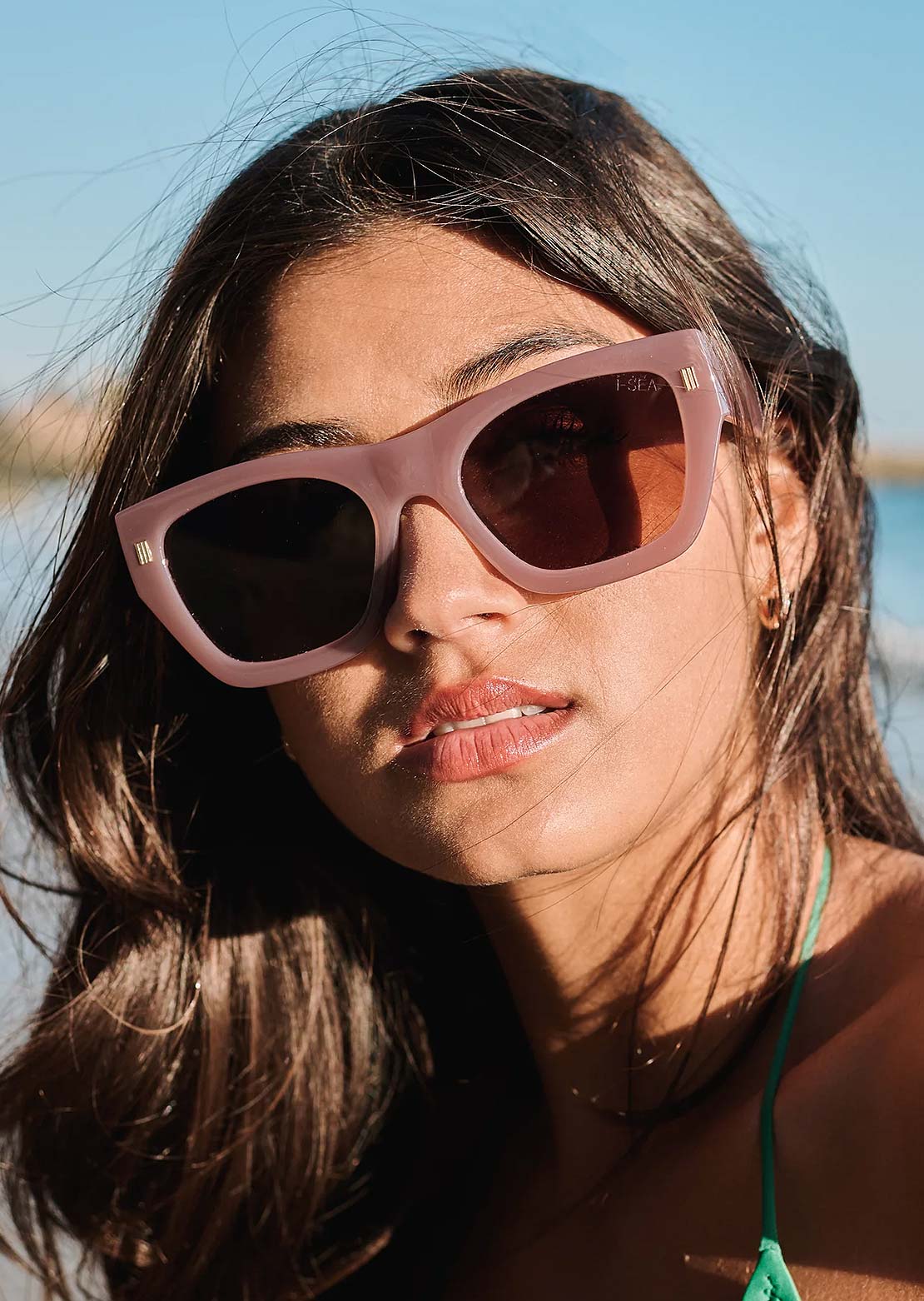 I-SEA Women's Ivy Sunglasses Dusty Rose/Brown Polarized