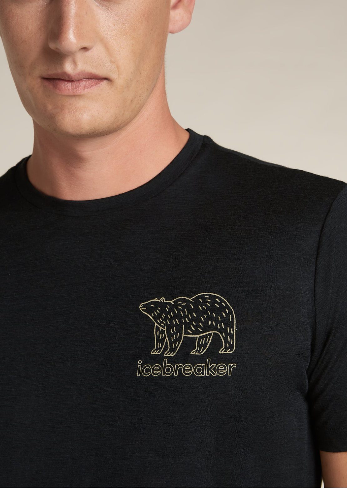Icebreaker Men's Merino 150 Oasis Lite Forest Footsteps T-Shirt Black