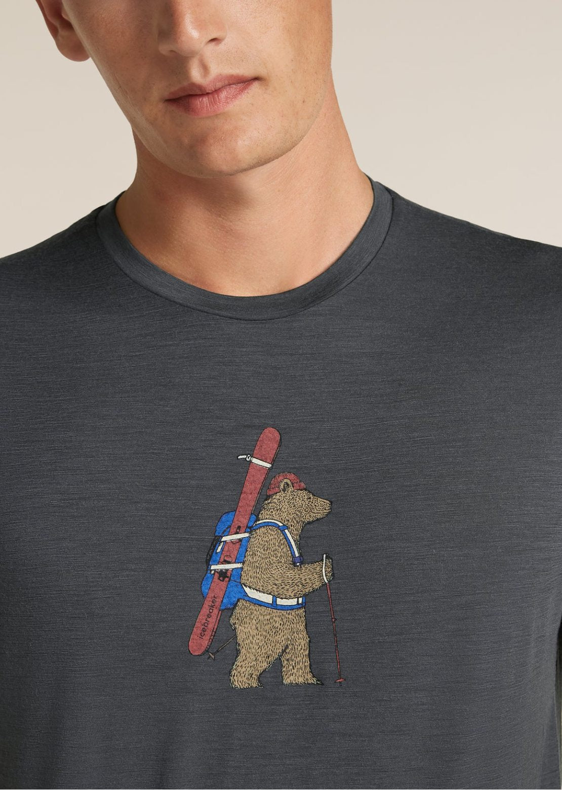 Icebreaker Men's Merino 150 Tech Lite Bear Tour T-Shirt Obsidian