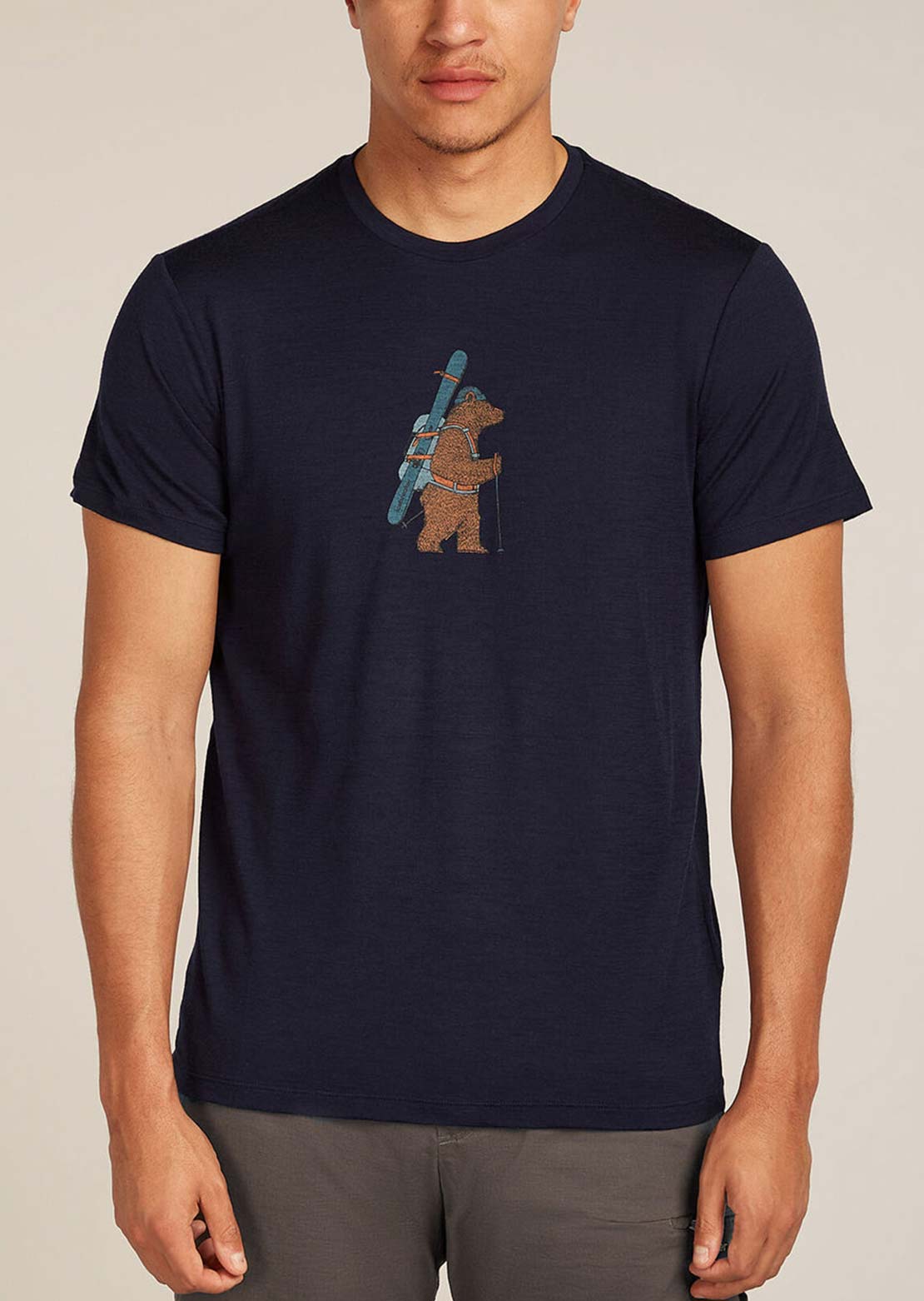 Icebreaker Men's Merino 150 Tech Lite Bear Tour T-Shirt Midnight Navy
