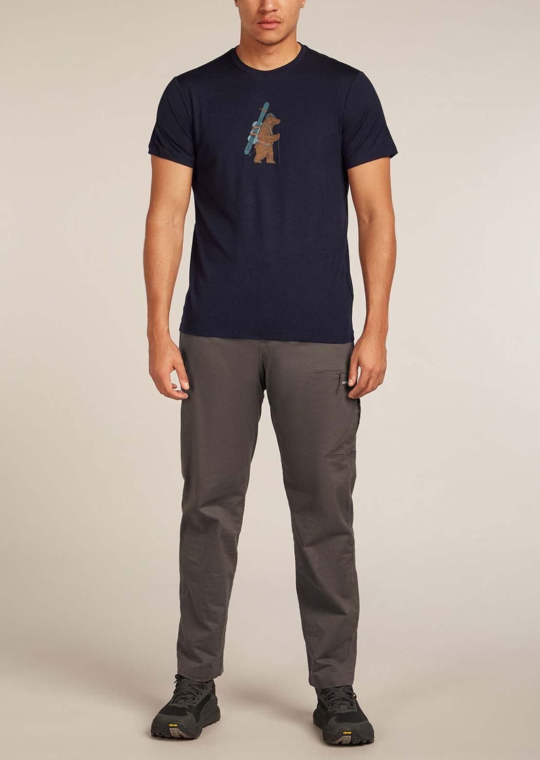 Icebreaker Men's Merino 150 Tech Lite Bear Tour T-Shirt Midnight Navy