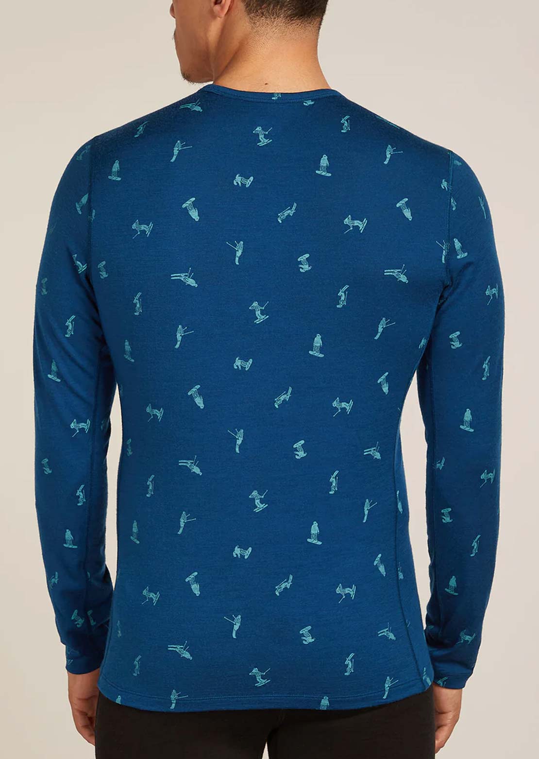 Icebreaker Men's Merino 200 Oasis GRX2 Long Sleeve Crewe Thermal Top Atlantis/Topaz/Aop
