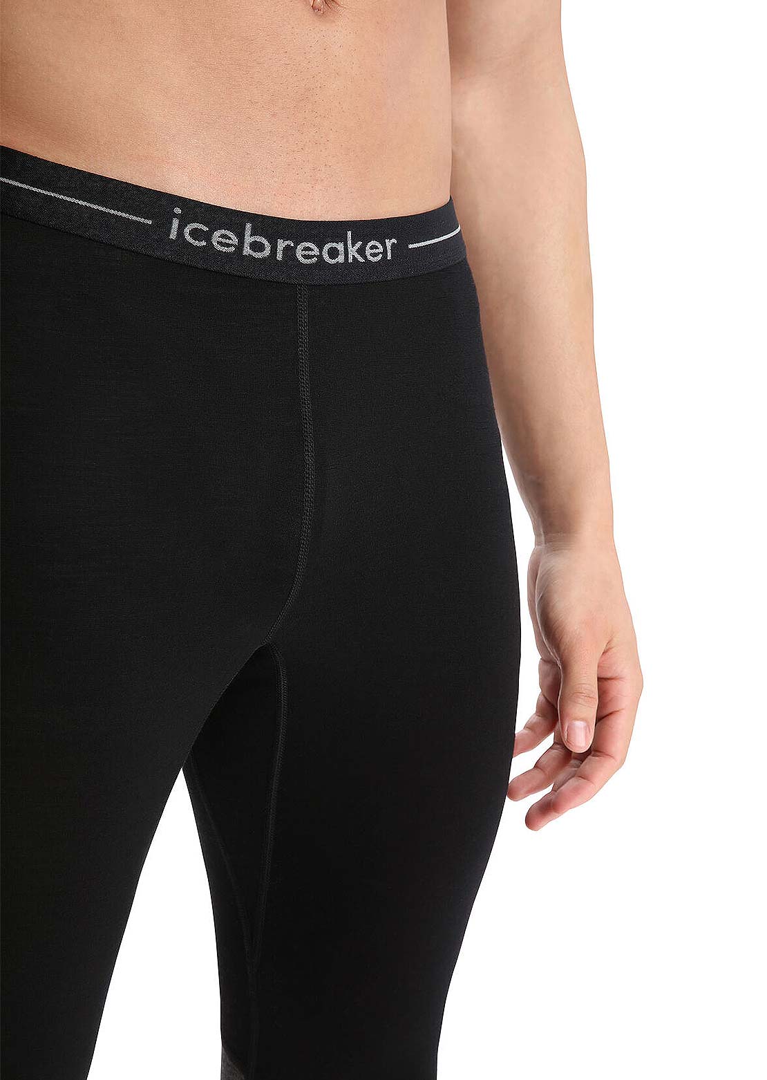 Icebreaker Men's Merino 200 ZoneKnit 3/4 Leggings Black/Jet Heather/Cb