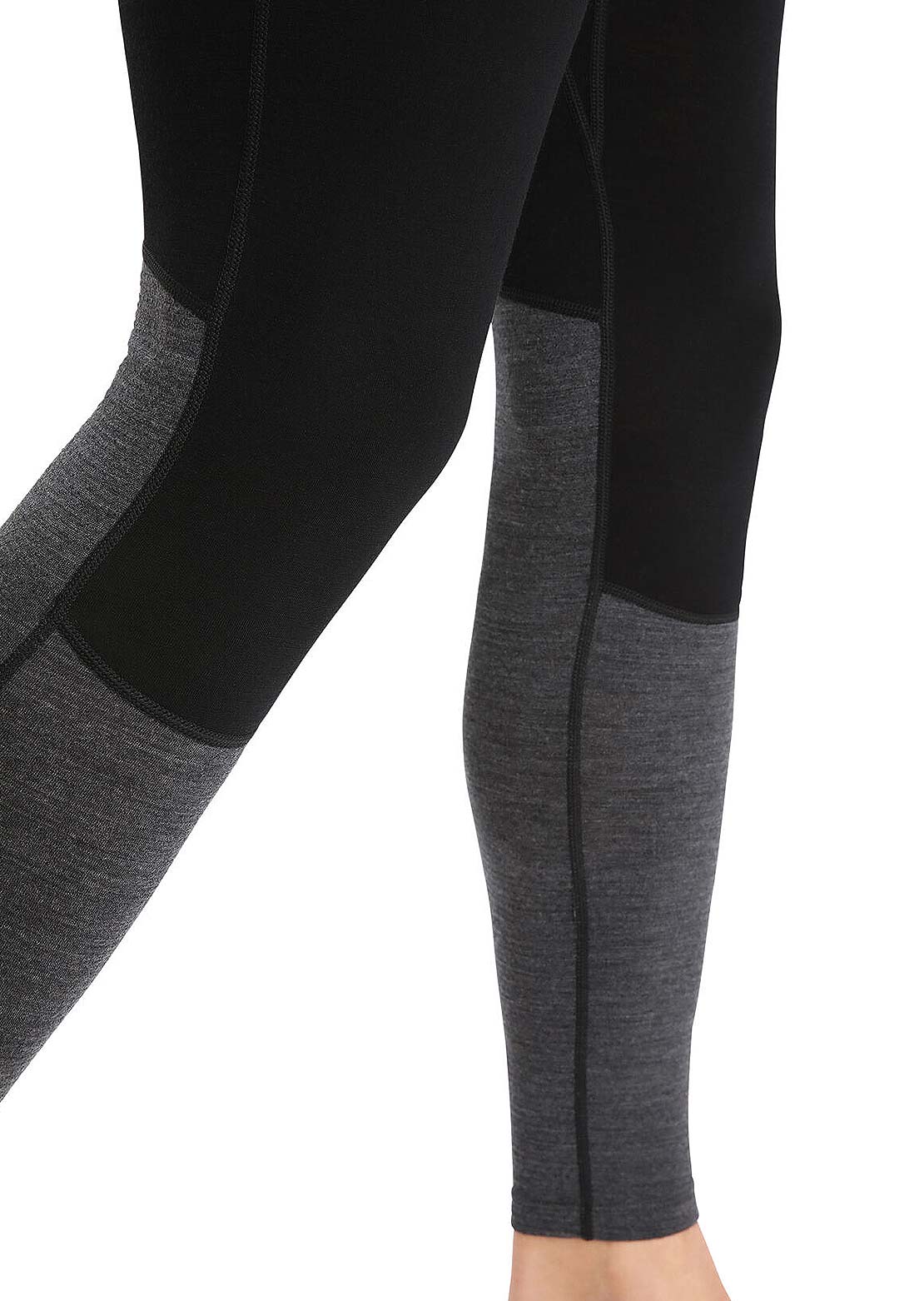 Icebreaker Men's Merino 200 ZoneKnit 3/4 Leggings Black/Jet Heather/Cb