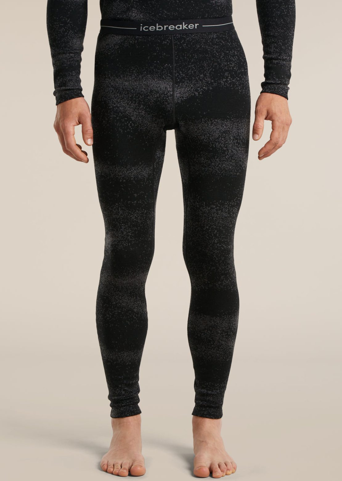Icebreaker Men's Merino 260 Oasis Vertex Chillwave Leggings Black/Obsidian/J