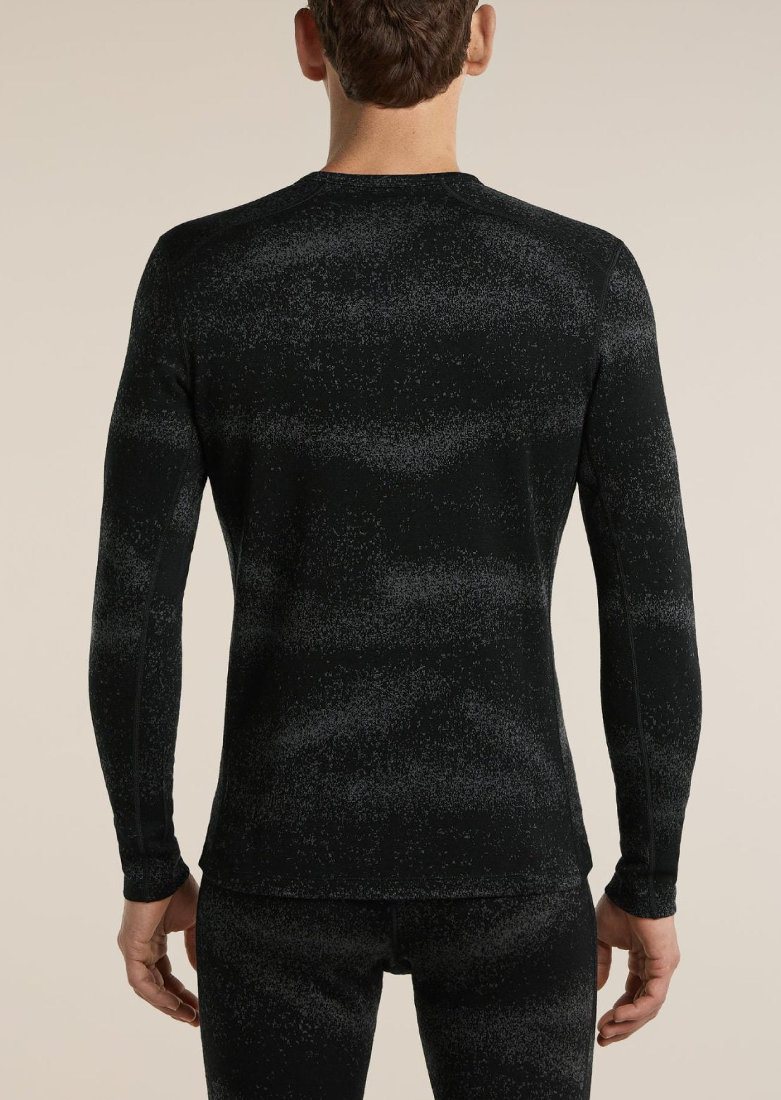 Icebreaker Men's Merino 260 Oasis Vertex Crewe Chillwave Long Sleeve Black/Obsidian/J