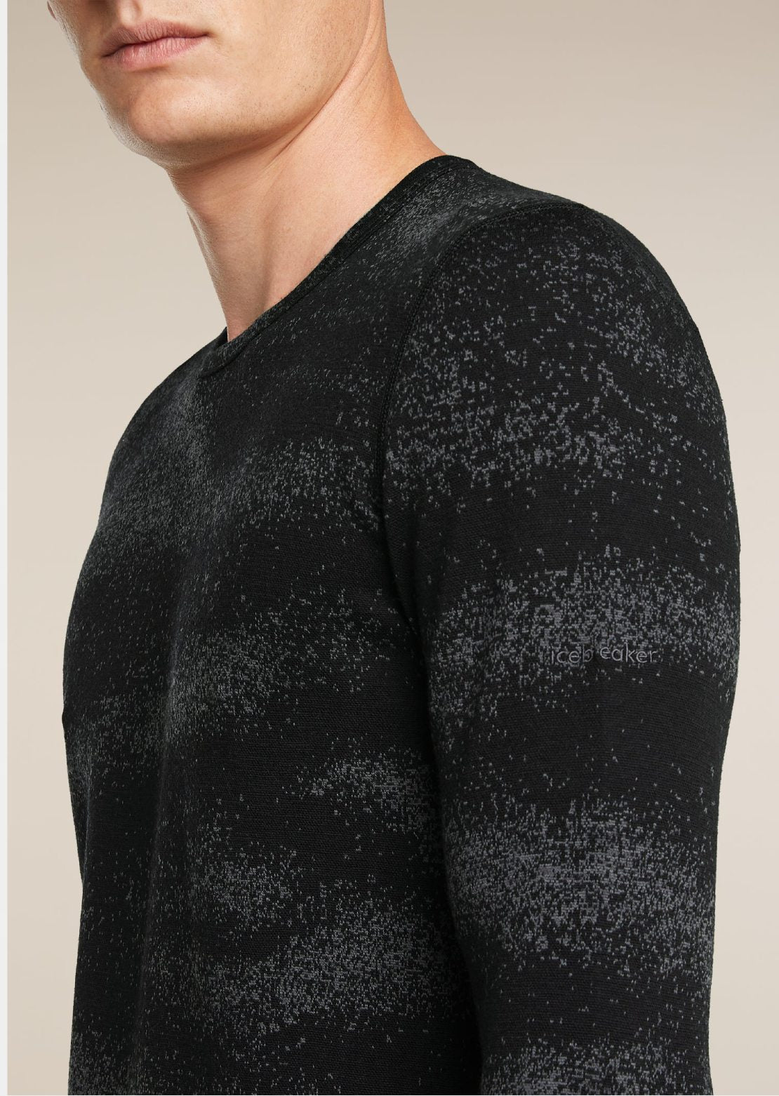 Icebreaker Men's Merino 260 Oasis Vertex Crewe Chillwave Long Sleeve Black/Obsidian/J
