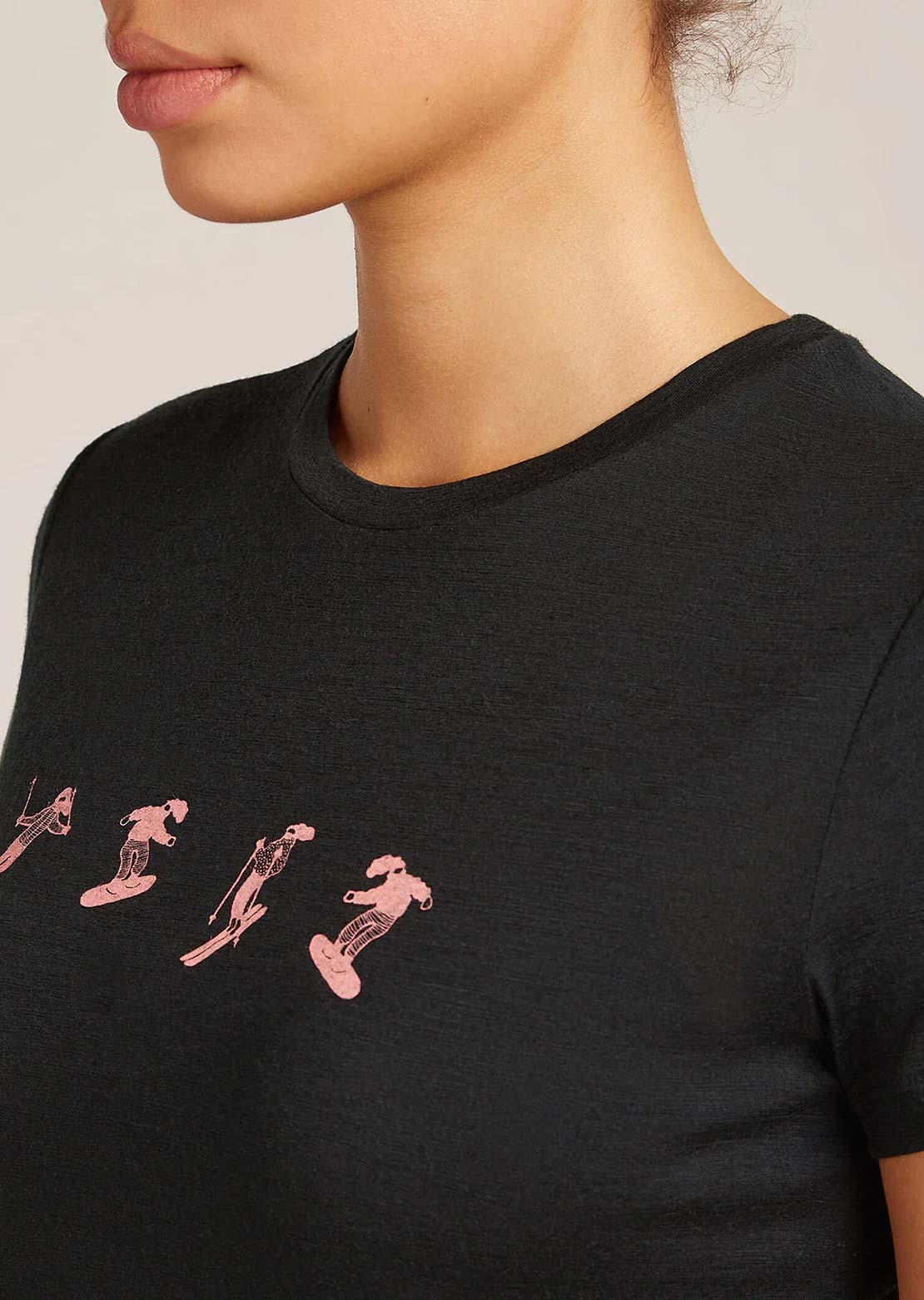 Icebreaker Women's Merino 150 Tech Lite Snow Day T-Shirt Black