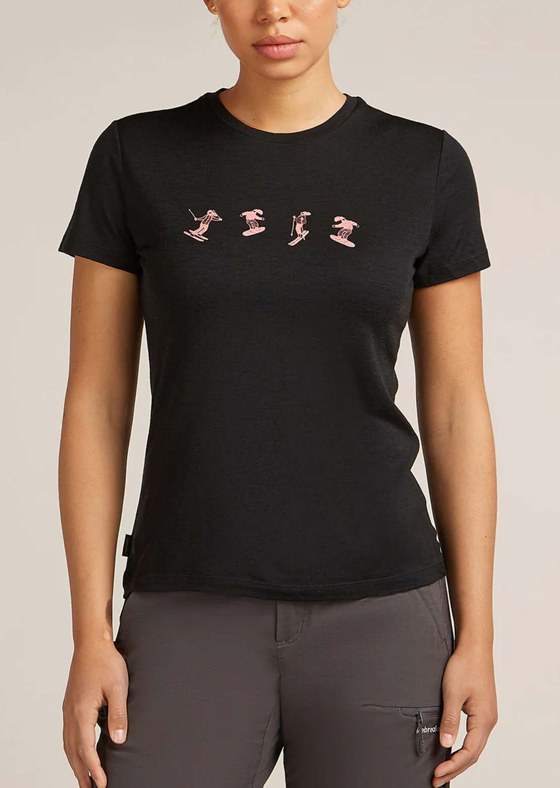 Icebreaker Women's Merino 150 Tech Lite Snow Day T-Shirt Black