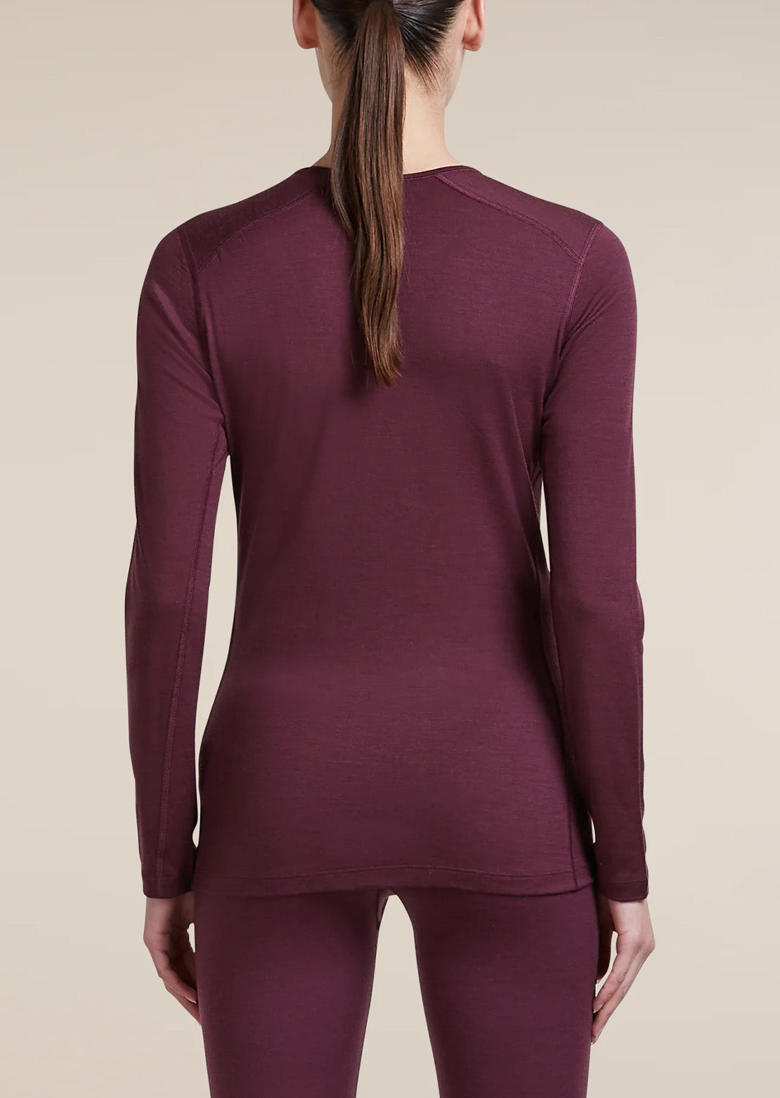 Icebreaker Women's Merino 200 Oasis Crewe Long Sleeve Dark Berry