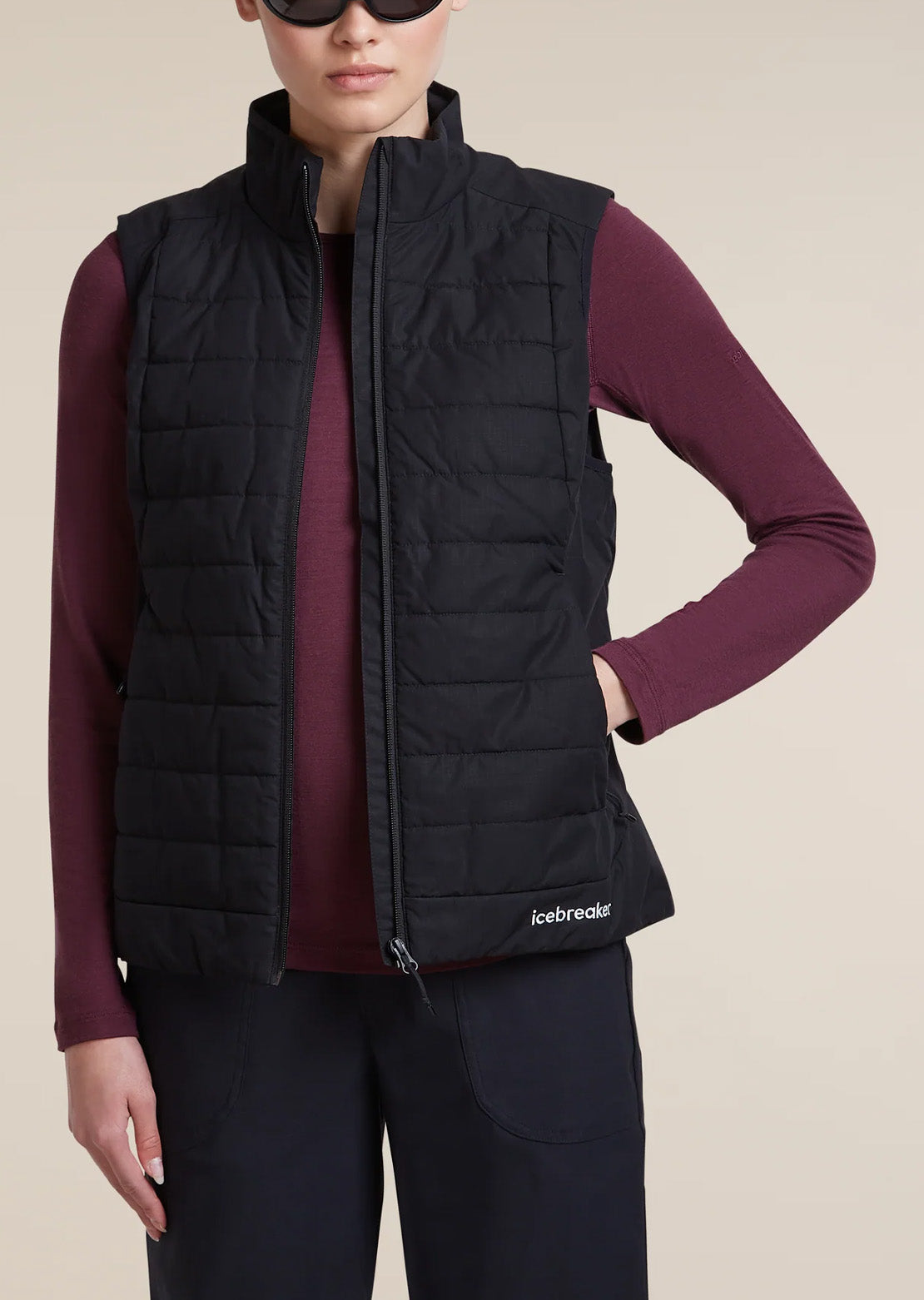 Icebreaker Women's Merino 200 Oasis Crewe Long Sleeve Dark Berry