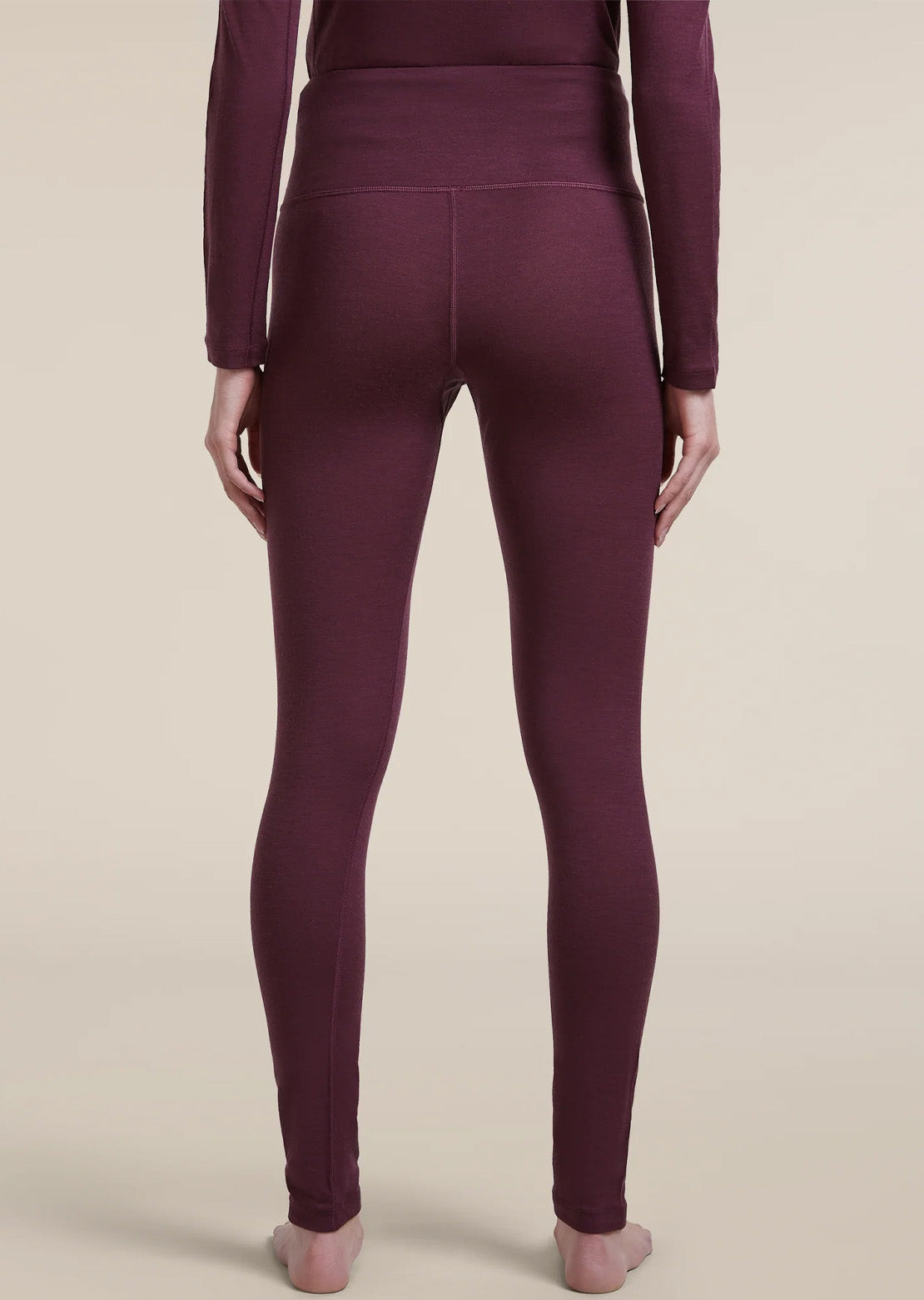 Icebreaker Women's Merino 200 Oasis High Rise Leggings Dark Berry