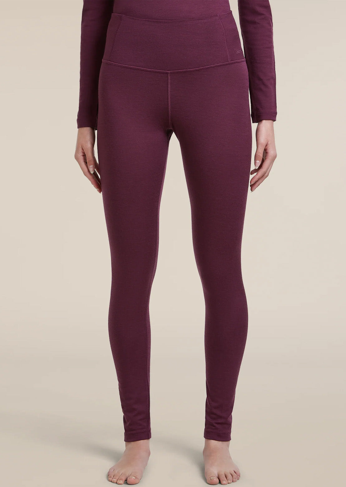 Icebreaker Women's Merino 200 Oasis High Rise Leggings Dark Berry