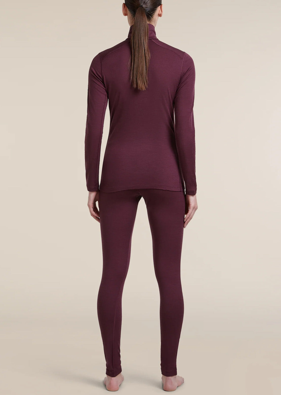 Icebreaker Women's Merino 200 Oasis High Rise Leggings Dark Berry