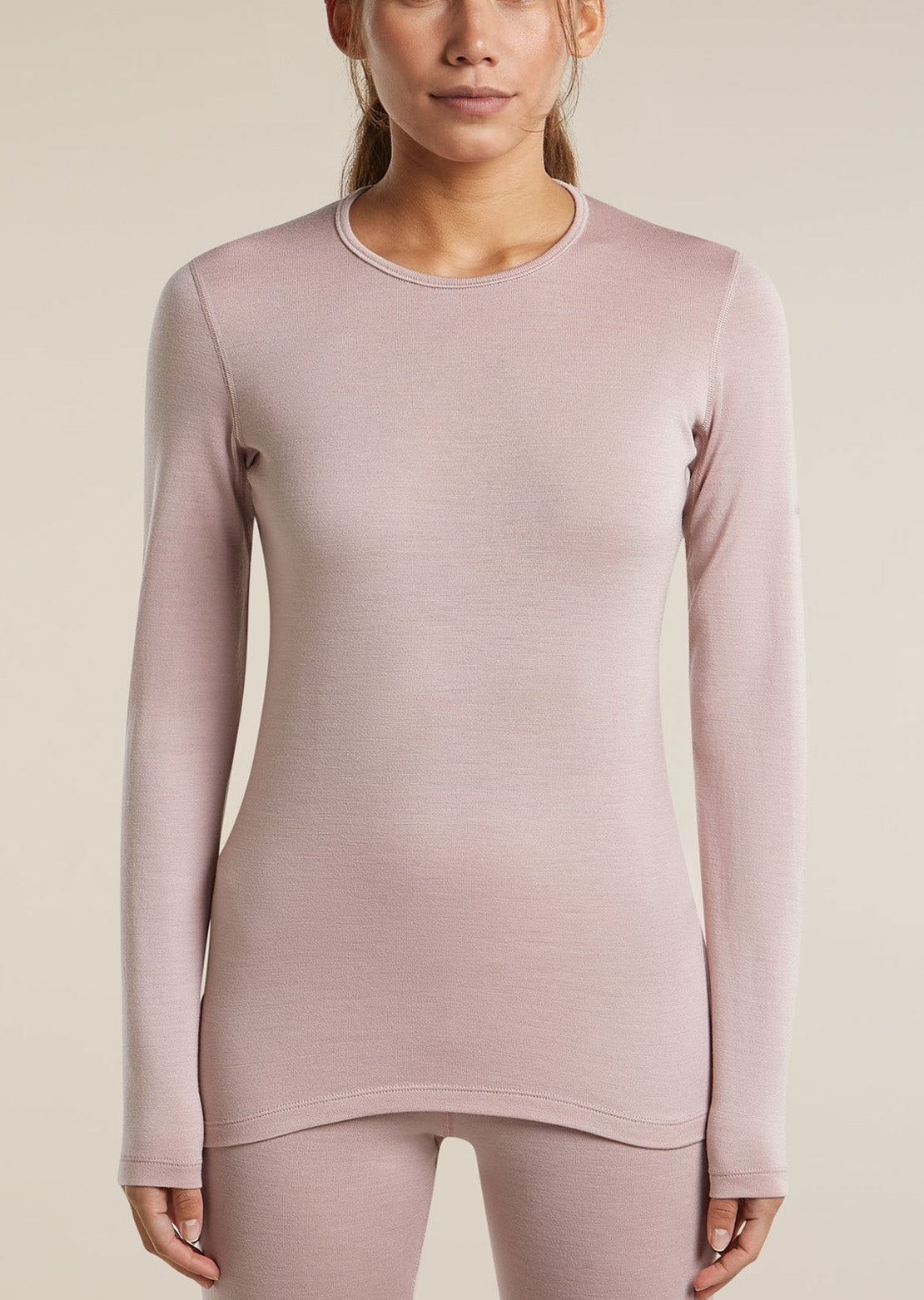 Icebreaker Women's Merino 260 Oasis Crewe Long Sleeve Pink Quartz