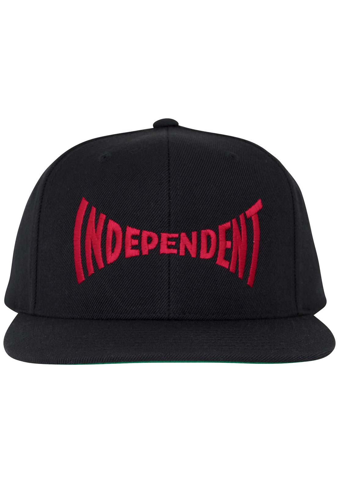 Independent Unisex Span Embroidered Snapback Cap Black Dark Red