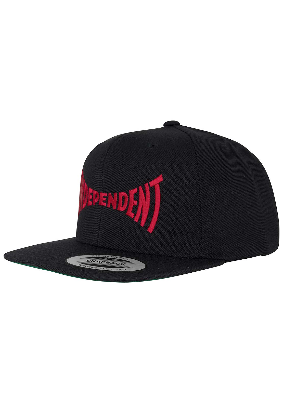 Independent Unisex Span Embroidered Snapback Cap Black Dark Red