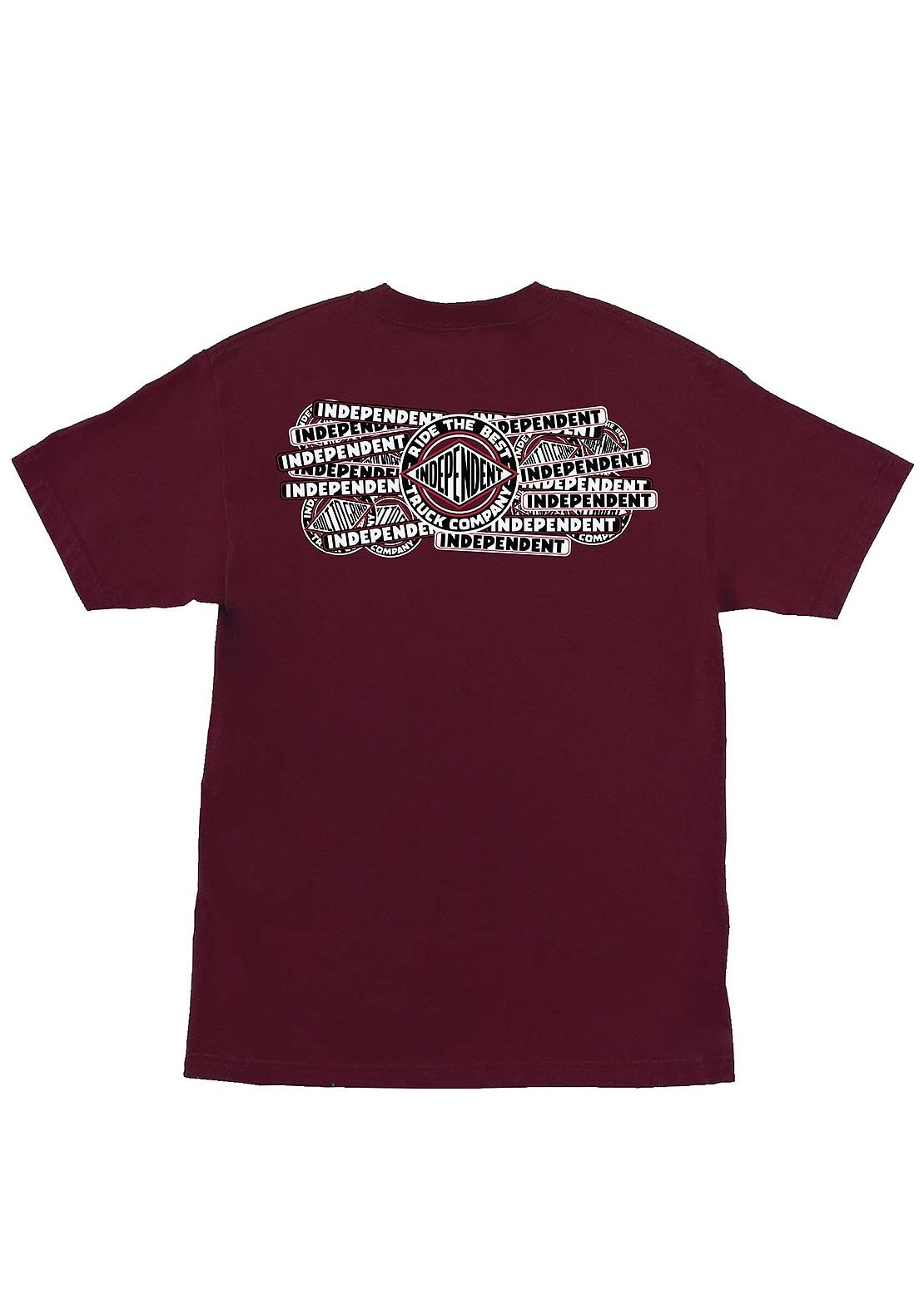 Independent Unisex Sticker Slap T-Shirt Maroon