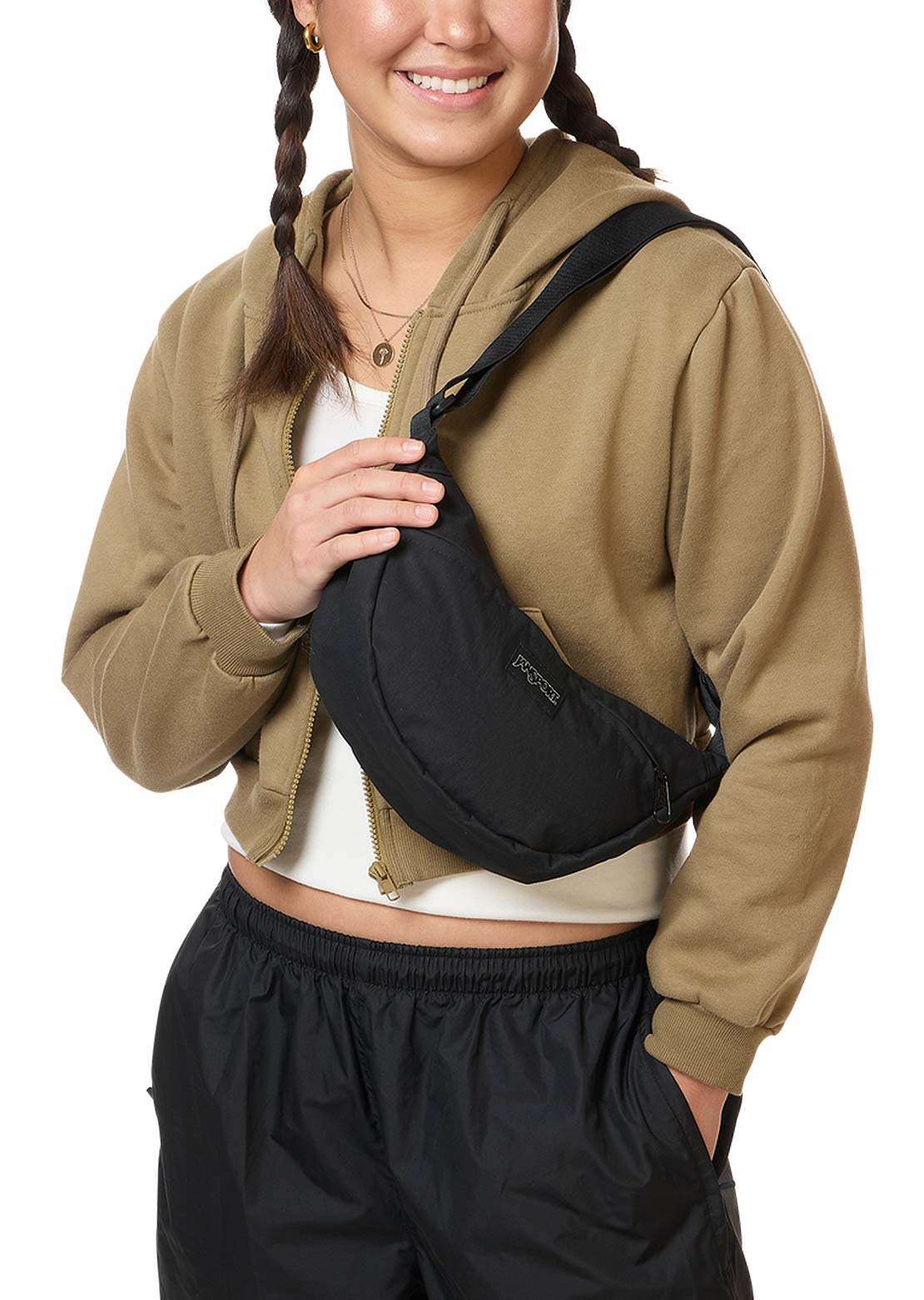 Jansport Unisex Unphased Small Crossbody Bag Soft Nylon Black