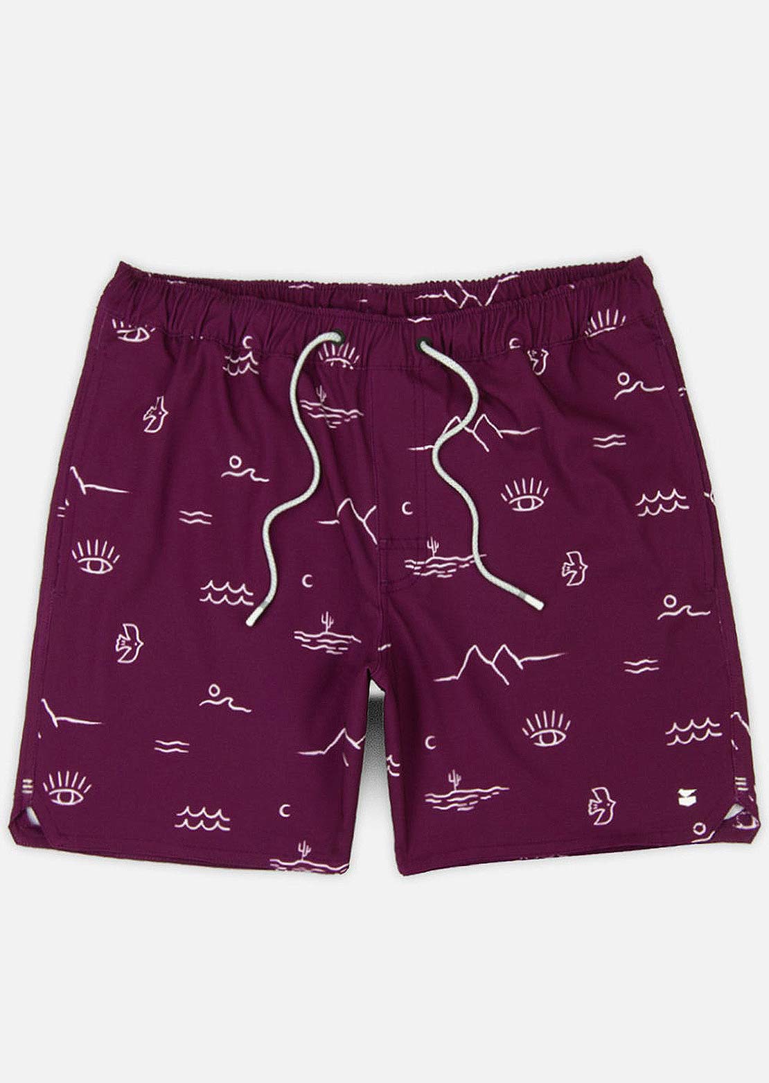 Jetty Men&#39;s Bayside Volley Boardshorts Maroon