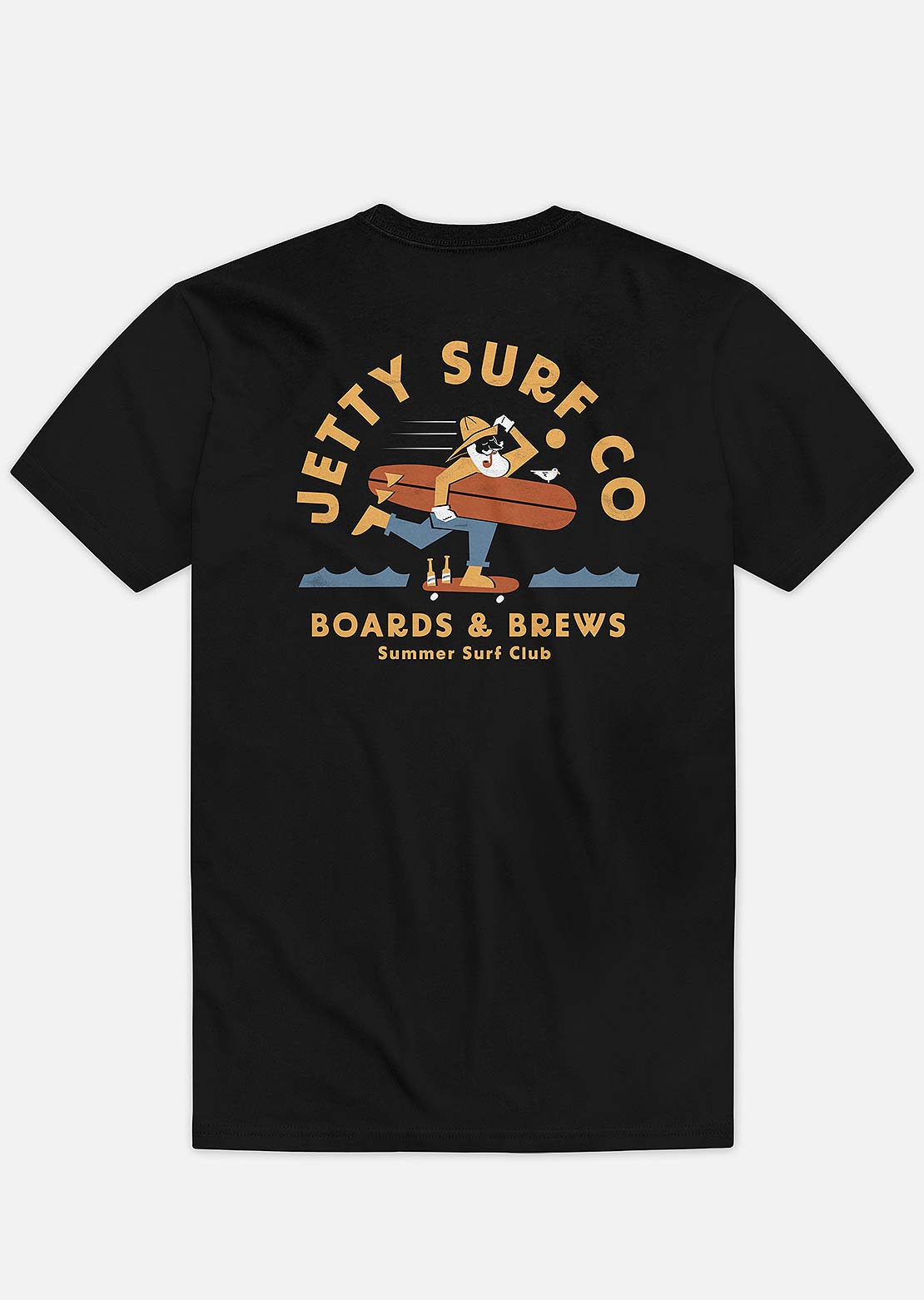 Jetty Men&#39;s Boards &amp; Brews T-Shirt Black