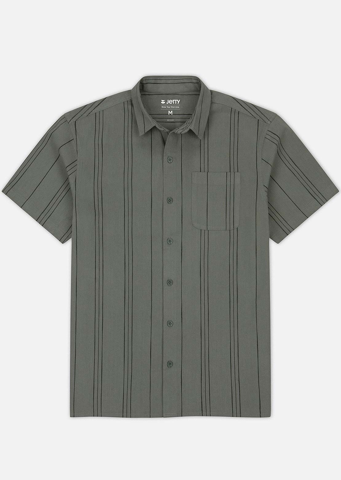 Jetty Men's Breeze Striped Button Up Shirts Agave