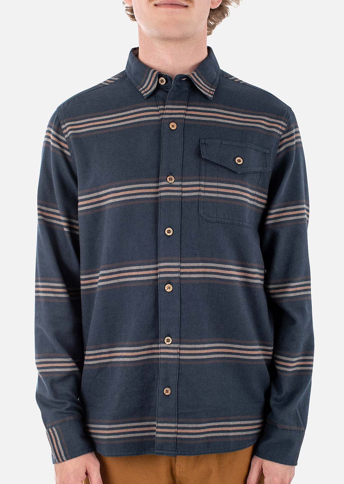 Jetty Men's Essex Oyster Twill Button Up Shirt Graphite