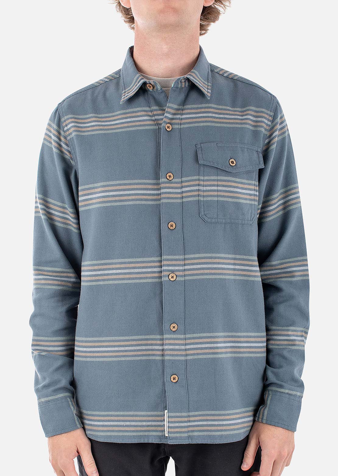 Jetty Men's Essex Oyster Twill Button Up Shirt Storm