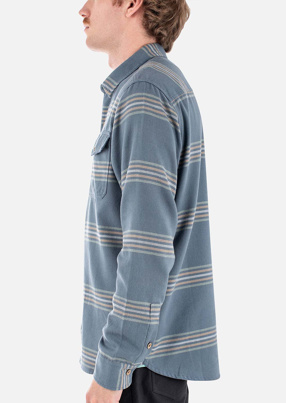 Jetty Men's Essex Oyster Twill Button Up Shirt Storm