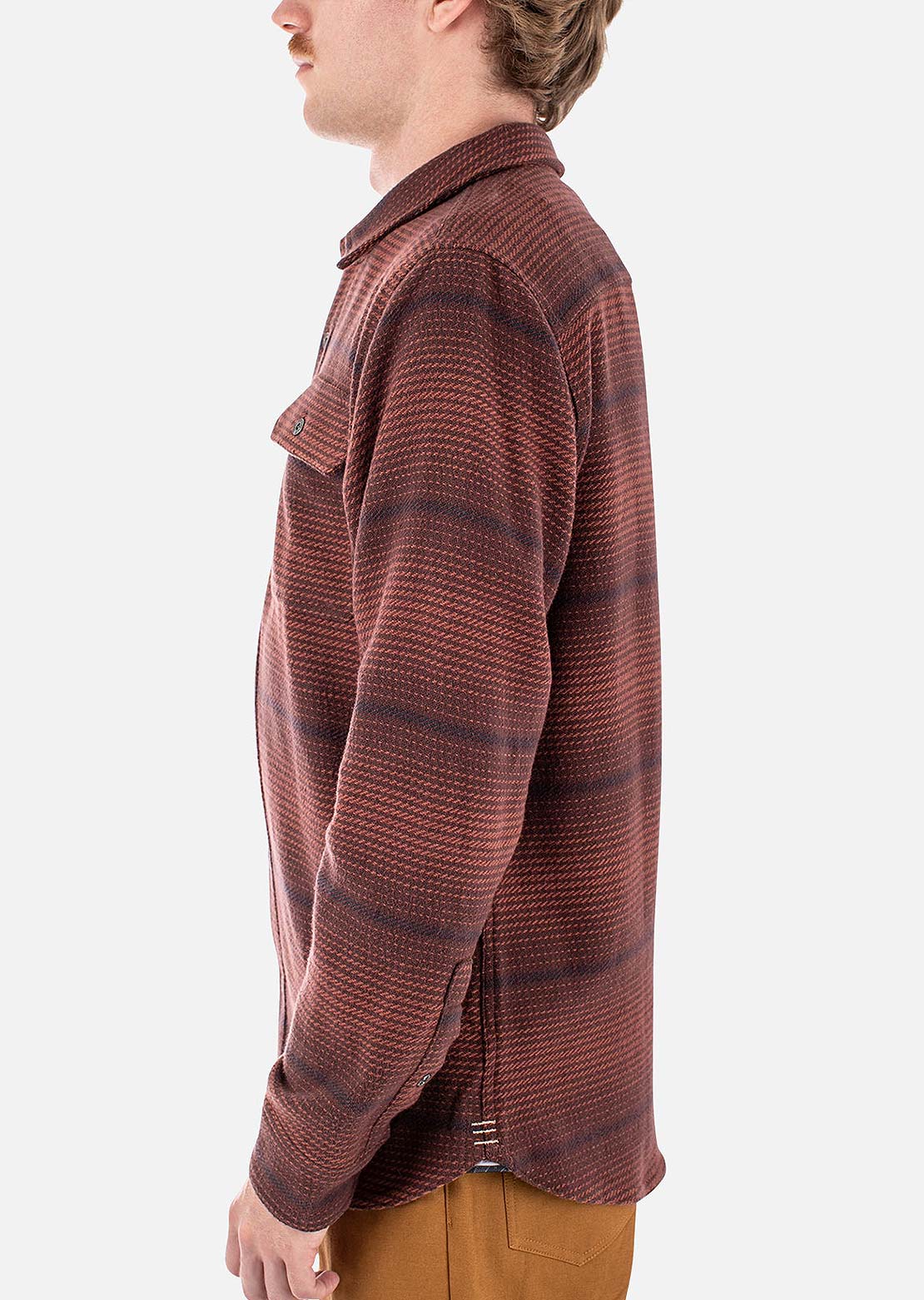 Jetty Men&#39;s Horizon Flannel Button Up Shirt Oxblood Black