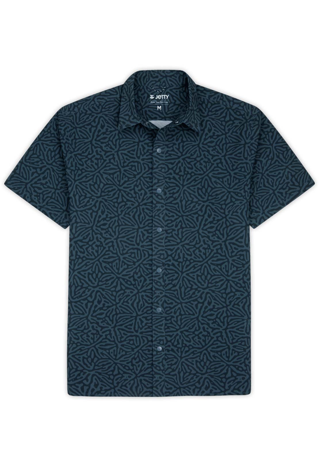 Jetty Men's Sandspit Tech Woven Button Up Shirt Navy