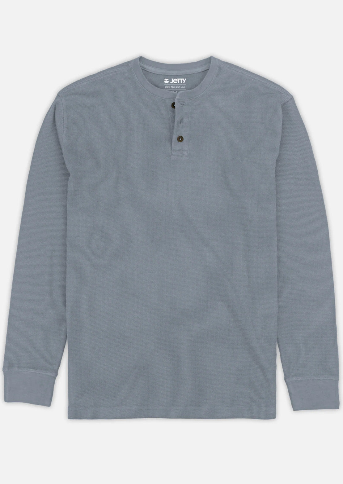 Jetty Men's Seabed Waffle Henley Long Sleeve Light Blue