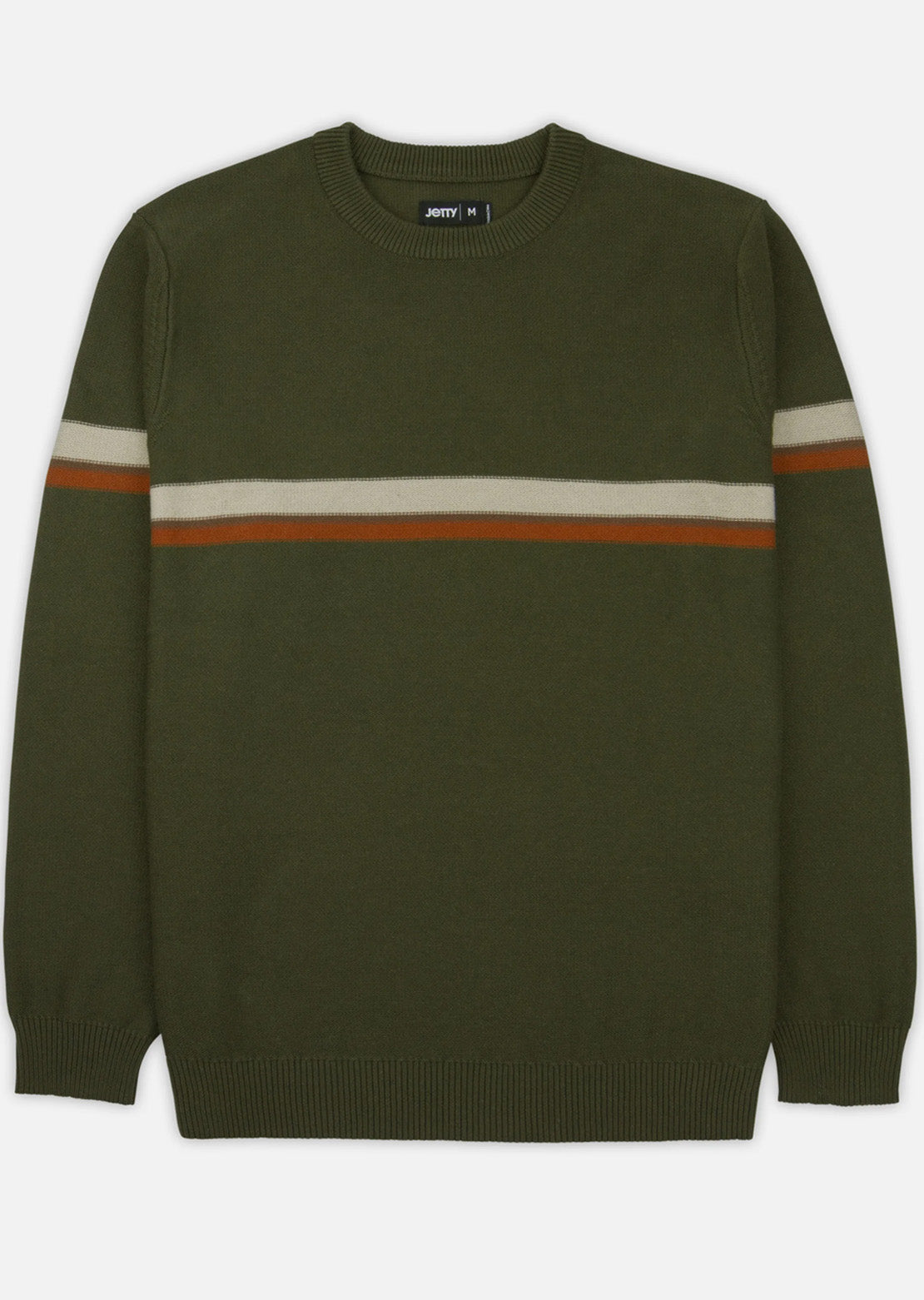 Jetty Men's Sebastian Striped Sweater Olive