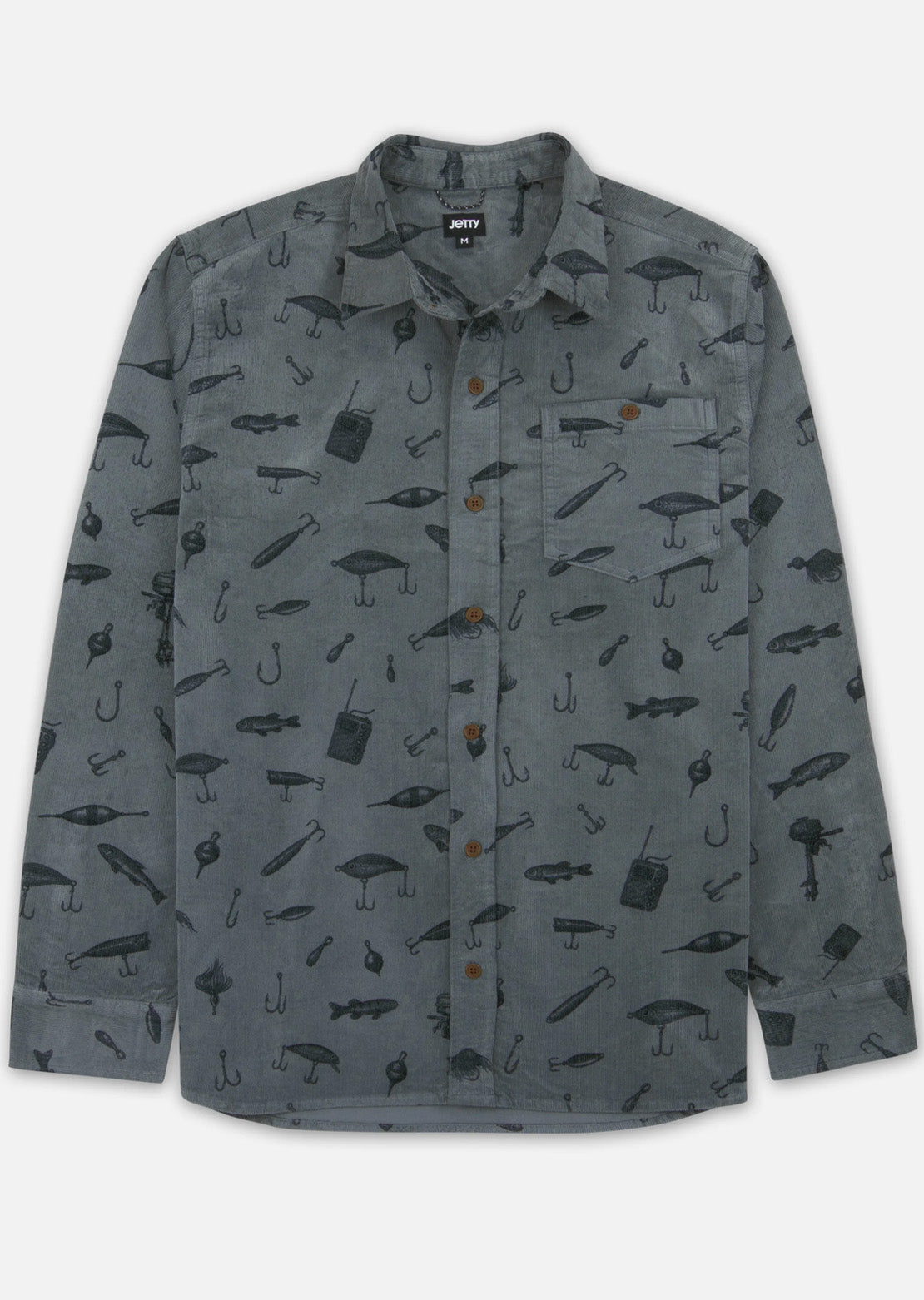 Jetty Men's Shoals Corduroy Button Up Shirt Navy