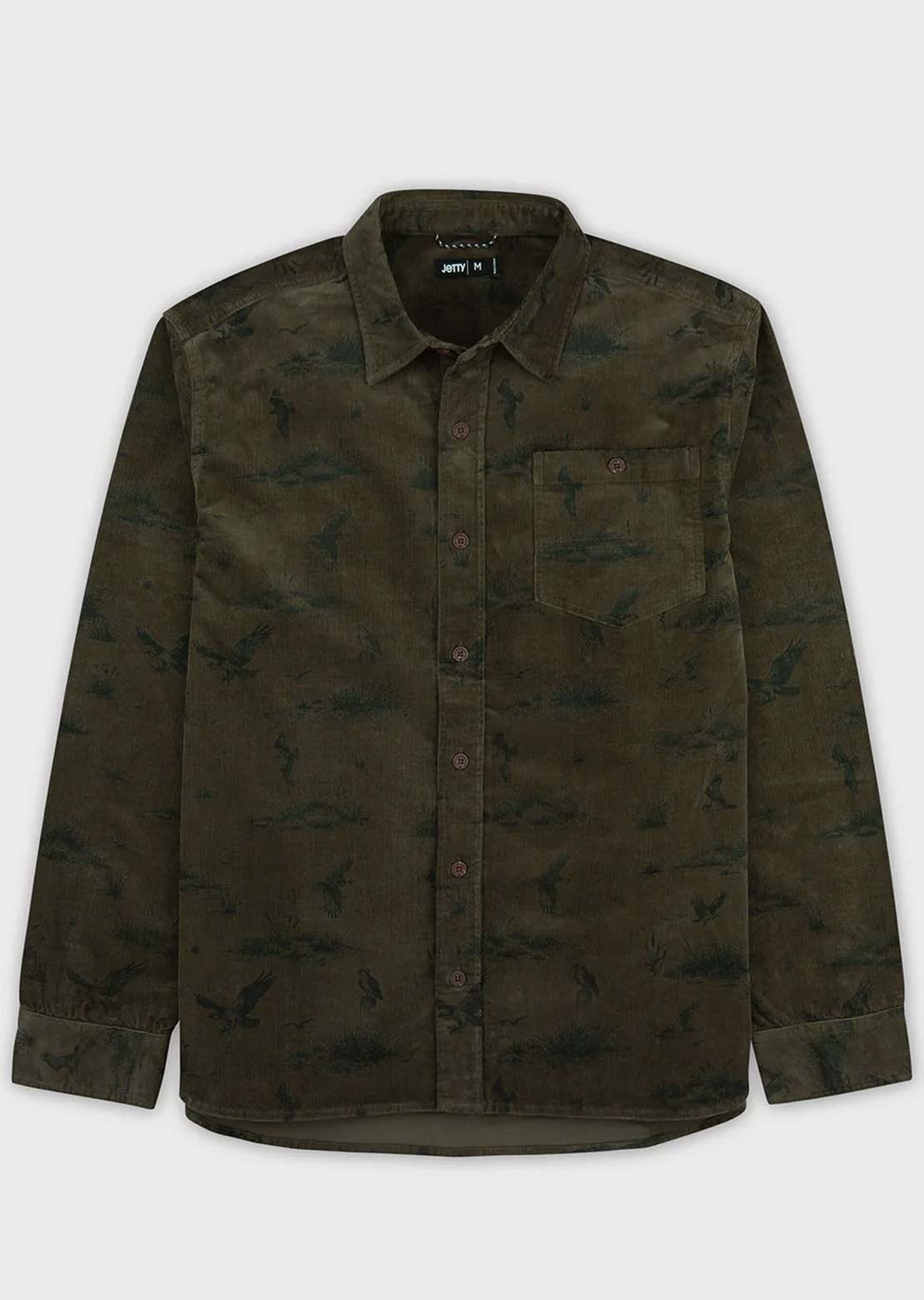 Jetty Men's Shoals Corduroy Button-Up Shirt Olive