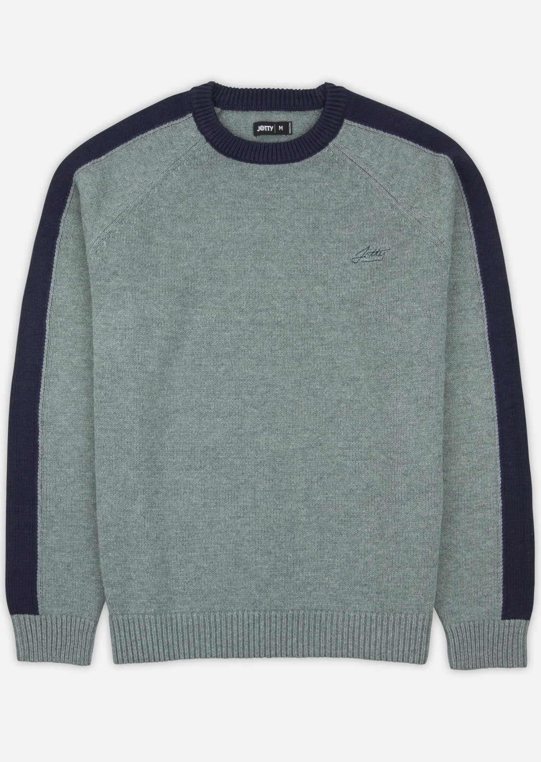 Jetty Men's Nova Striped Sleeve Sweater Heather Grey