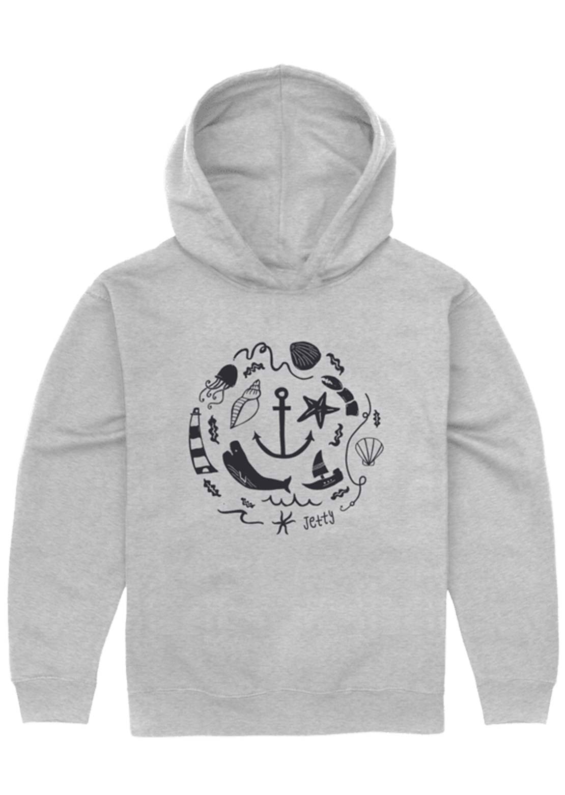 Jetty Toddler Ocean Whirl Hood Heather Grey
