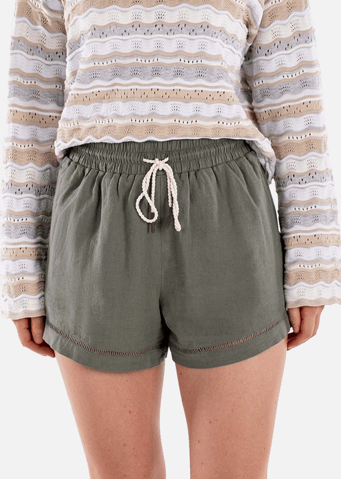Jetty Women's Dune Linen Shorts Agave