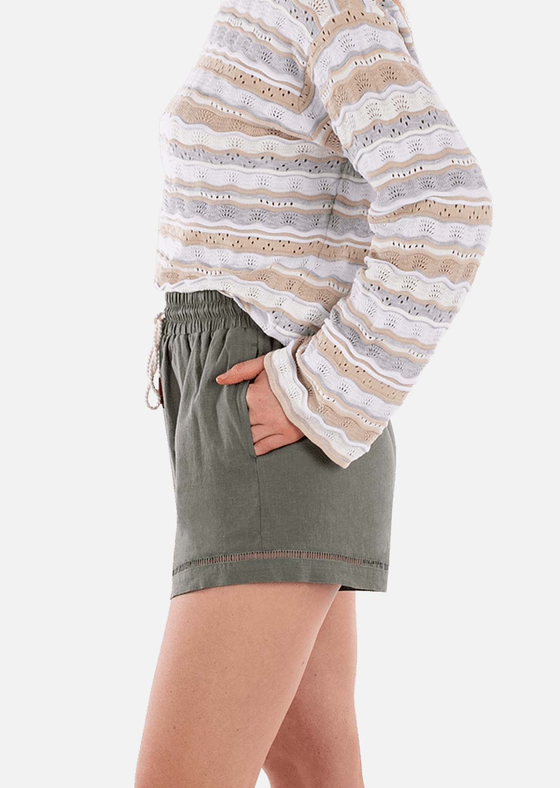 Jetty Women's Dune Linen Shorts Agave
