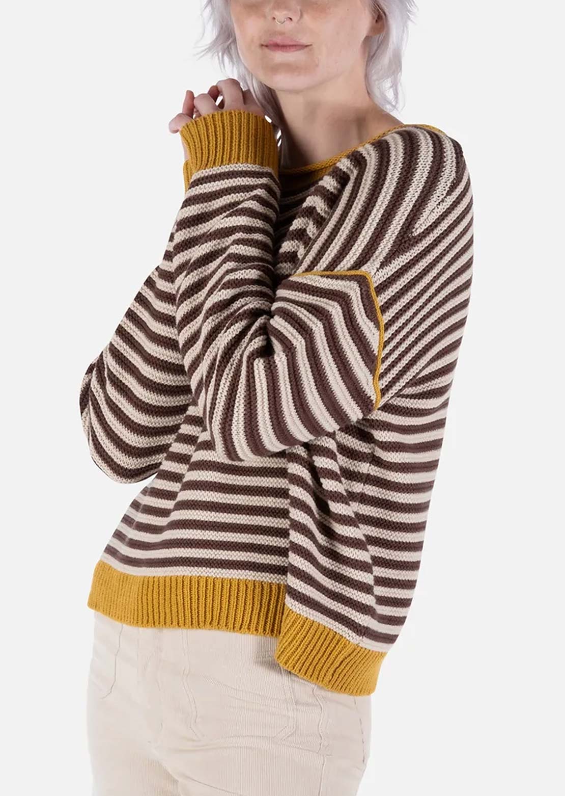 Jetty Women's Ella Striped Sweater Tan