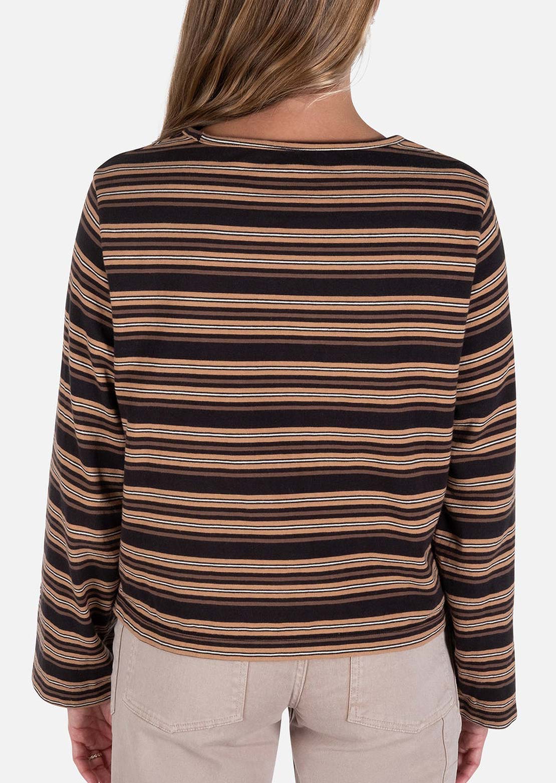 Jetty Women's Hollis Striped Heavyweight Long Sleeve Black
