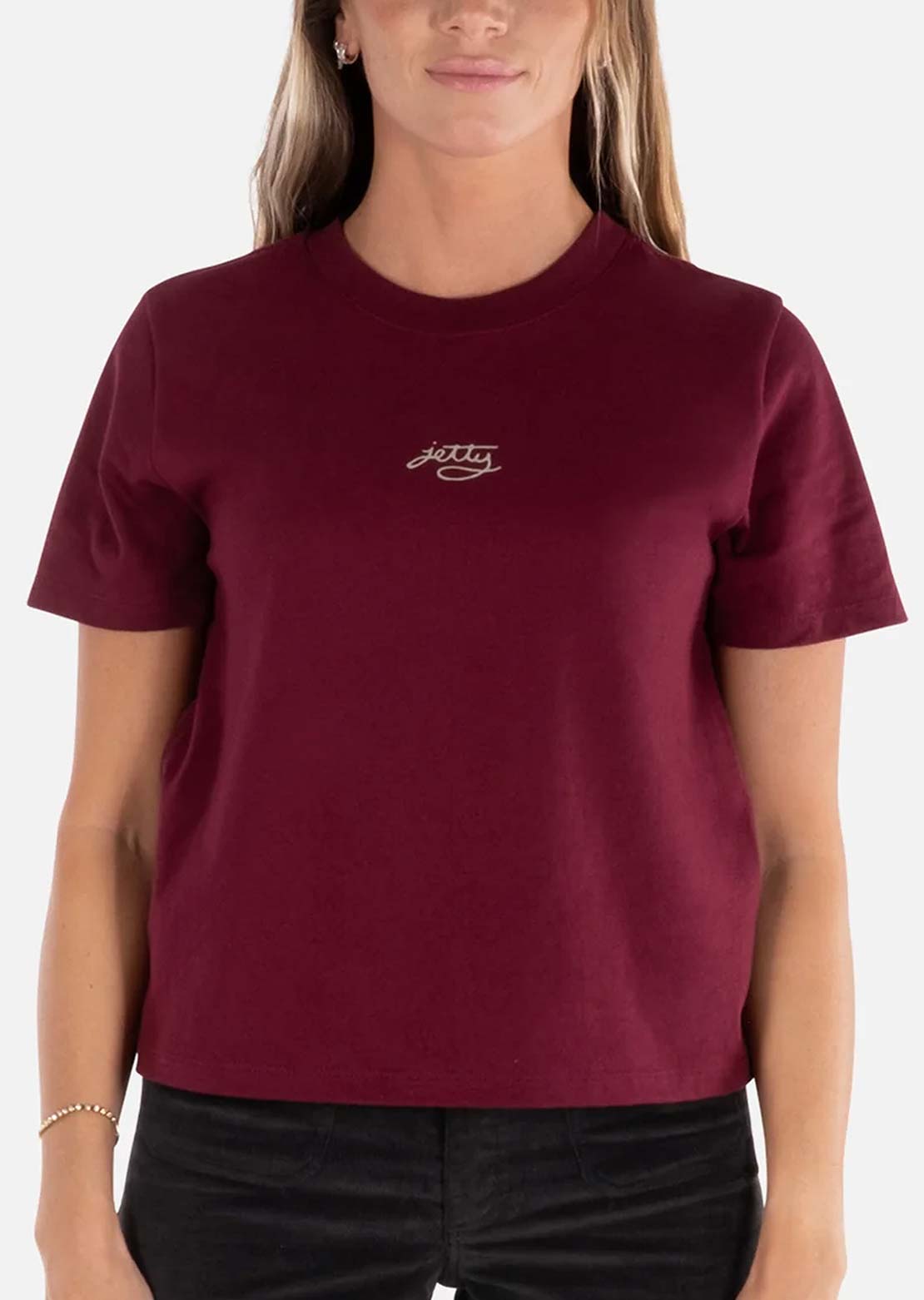 Jetty Women's Roam Heavyweight T-Shirt Maroon