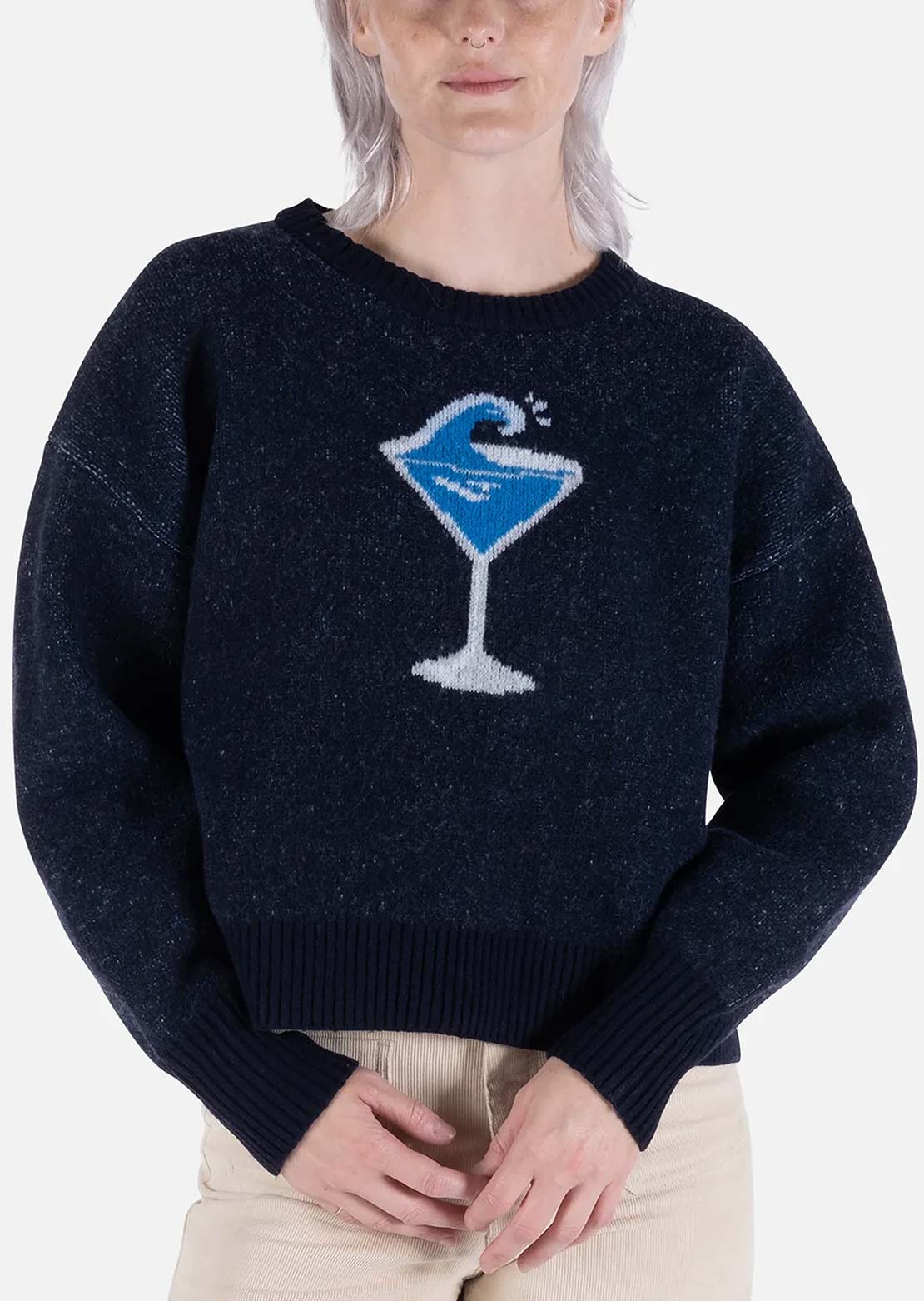Jetty Women's SeaTini Jacquard Sweater Navy